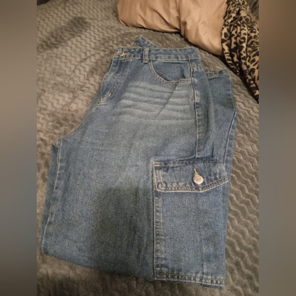 Denim Cargo Pants